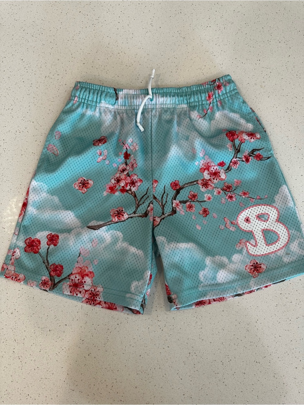 BKTSQD Bucket Squad 
CHERRY BLOSSOM SPRING SKY YOUTH SHORTS